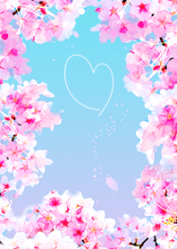 lucky! cherry blossom watercolor frame