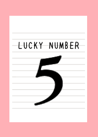 LUCKY NUMBER 5 NOTEBOOK-PINK REDj