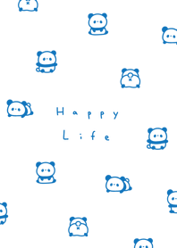 Small Panda pattern-white blue.