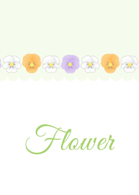 Flower 010 (pansy-White-Green)