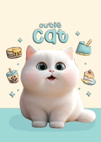 Cat Chubby Cute : Blue