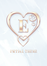 [ E ] Heart Charm & Initial  - Blue G