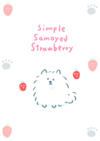 simple Samoyed strawberry white blue.