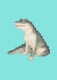 Crocodile Pixel Art Theme  Green 09