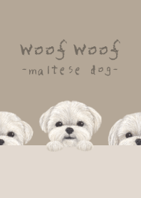 Woof Woof - Maltese dog - KHAKI