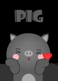 Love Love Cute Black Pig Theme