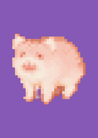 Pig Pixel Art Theme  Purple 01