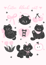 Cutie black cat (pink)