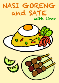 Nasi goreng and Sate with lime.