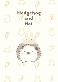 Hedgehog and Hat -many cream rabbits-