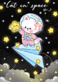 Cat on space v.2 (black ver)