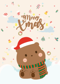 Merry Christmas Baby Bear Brown