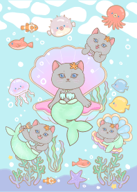 Cat mermaid Grey 7