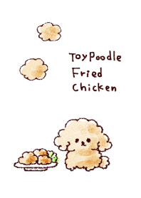 toy poodle Fried chicken white blue.