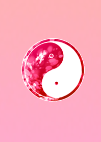Yin & yang picture of summer pink red