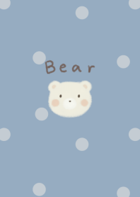 Fluffy Bear -smoky blue- dot milk