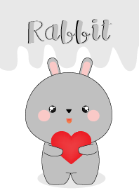 Love Love Cute Gray Rabbit