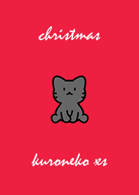 black cat christmas red xs