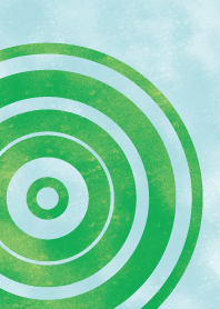 水彩画のような緑と青の円の着せかえ