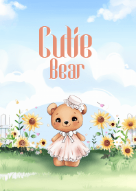 cutie bear and flower