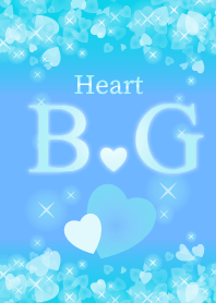 B&Gイニシャル運気UP!幸せのハート青ブルー