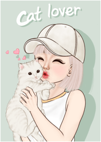 Cat lover girl on sale