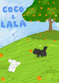 Coco & Lala under the orange tree V.2
