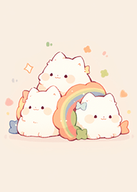 Three cats snuggled together