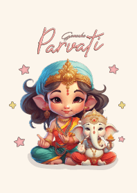 Uma devi Parvati & Ganesha Cute!