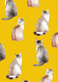 calm cats3 on yellow
