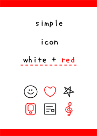 simple icon white+red