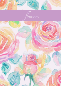 Pastel Roses on light purple