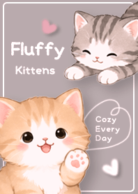 Dusty Pink Puffy Kitten Time