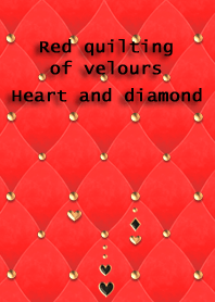 Red quilting of velours(Heart,diamond)