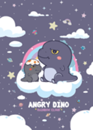 Angry Dino Rainbow Cloud Violet