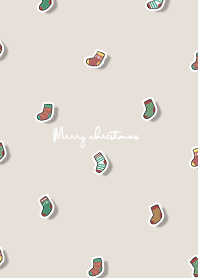 christmas socks2 / dark beige
