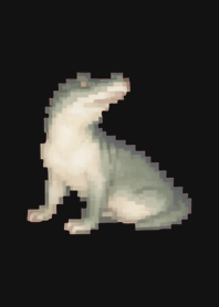 Crocodile Pixel Art Theme  BW 02