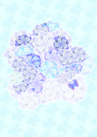 夏日繡球花紫藍詩