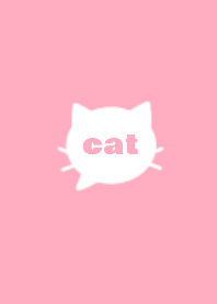 ねこ×シンプル【ピンク×ホワイト】