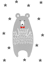 Simple design gray bear.