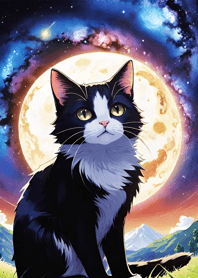 Night Moon Star Cat dFD992