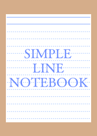 SIMPLE BLUE LINE NOTEBOOK-LIGHT BROWN