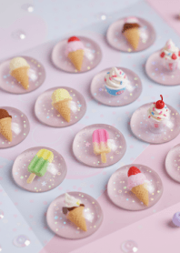 アイスクリーム‐ぷっくりシール