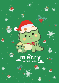 Dino Christmas Day Green