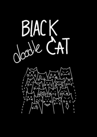 Doodle black cat