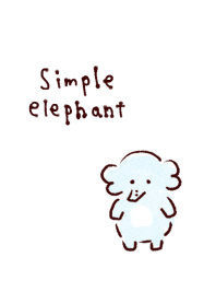 simple elephant white blue.