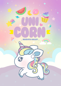 ยูนิคอร์นน่ารัก กาแล็กซี่ สีม่วง