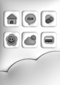 Simple 3D puffy icons-White