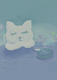 愜意貓咪(藍綠色)