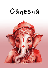 Love Cute Red Ganesha Theme